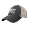 Warning Grumpys Old Bastards Approachs with Caution Funny Gifts Cowboy Hat Men Mesh Baseball Cap Women Sun Hat Black view 2