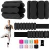JORICY Adjustable Ankle Weights for Women Men,Weighted Pilates Wrist Weights Set of 2(1Lb Each) Silicone Arm & Leg Weights for Strength Training Walking Swimming Home Gym Physical Therapy Black view 1