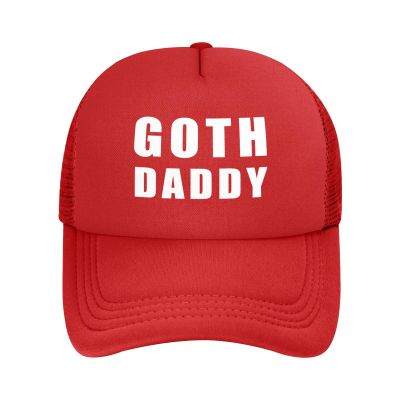 NineFit Basics Goth Daddy Hat Funny Mesh Baseball Cap Adjustable Trucker Hat for Men Women Red