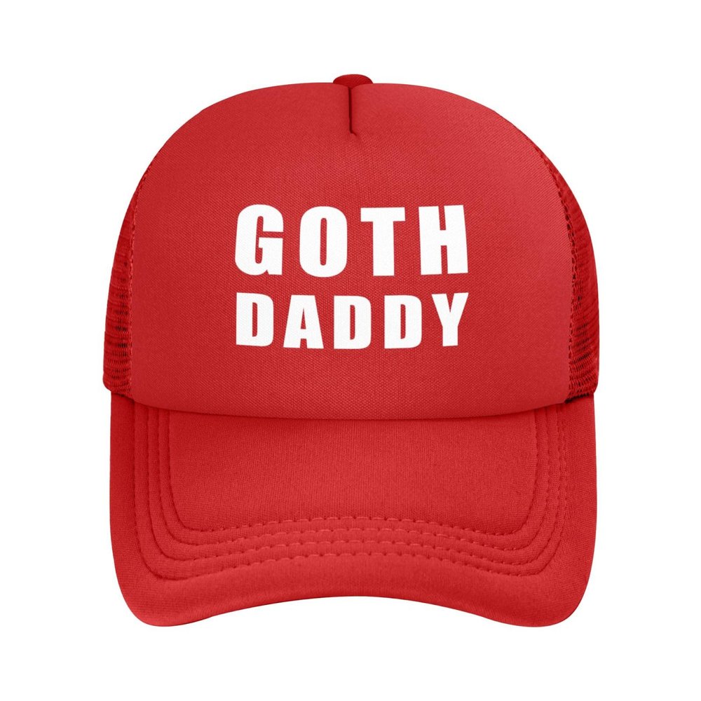 NineFit Basics Goth Daddy Hat Funny Mesh Baseball Cap Adjustable Trucker Hat for Men Women Red