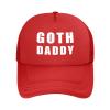 NineFit Basics Goth Daddy Hat Funny Mesh Baseball Cap Adjustable Trucker Hat for Men Women Red view 1