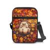 TODIYADDU Cute Hedgehog Shoulder Bag for Women Crossbody Sling Bag Red Maple Leaves Messenger Bag Small Cell Phone Purse Holder Wallet Portable Handbags for Notebook Keys Cards Nice Chest Bag view 2