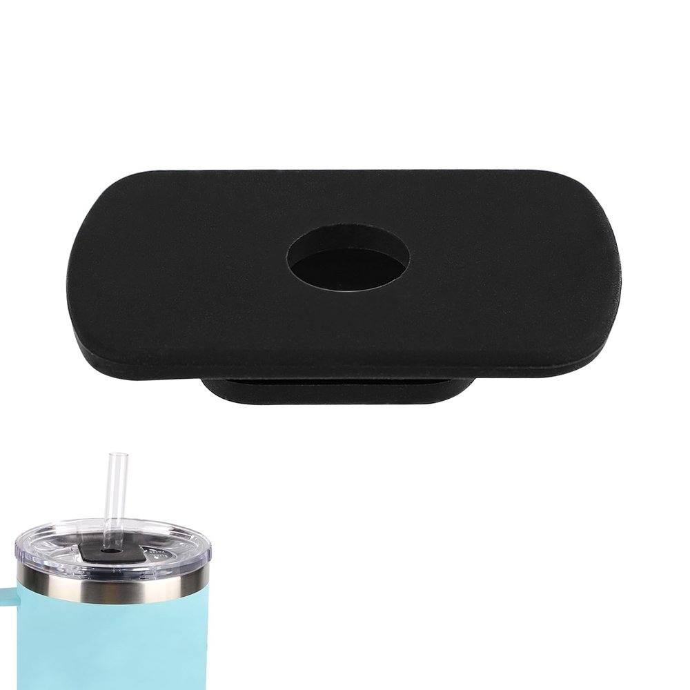 Replacement Slider Compatible with Yeti Rambler 20/30oz BPA-Free Straw Lid Attachment Rubber Straw Cover Accessories For YETI Rambler 20oz 30oz Travel Mug with Stronghold Lid (Black)