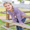 Haloumoning Girls Long Sleeve Shirts Kids Fashion Crew Neck Tunic Tops Blouse 5-14 Years Purple view 4