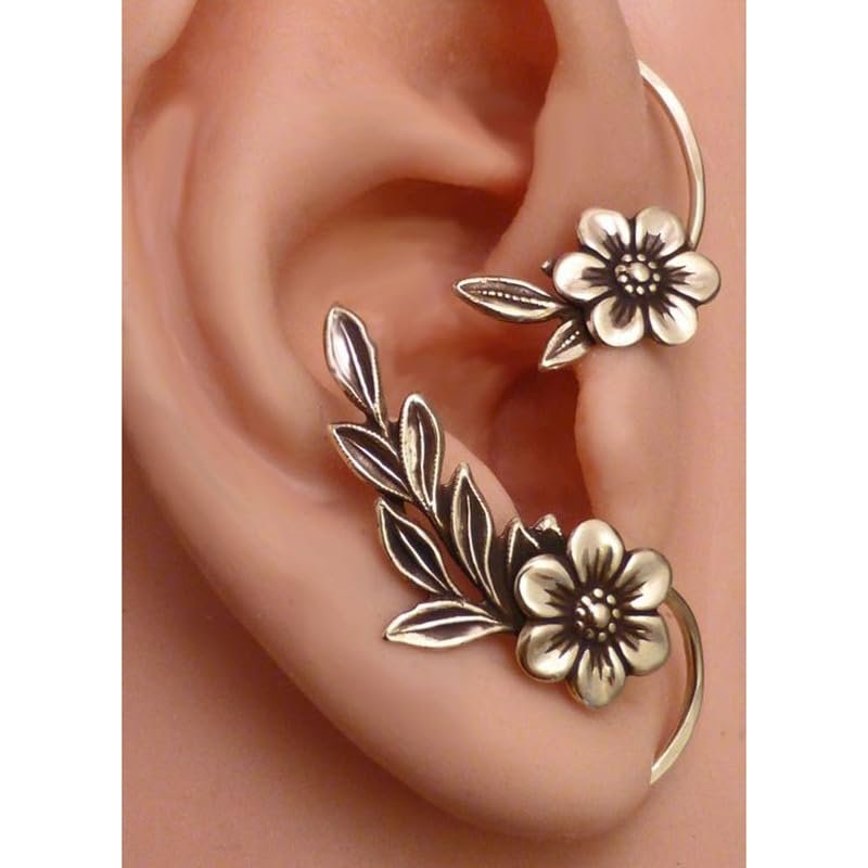 Boho Earrings Clip-On Earrings, Statement Earrings,Plant Floral Pendant EarringsDangle Ethnic Earrings for Women s, Handmade Bohemian Trendy Boho Vintage Jewelry