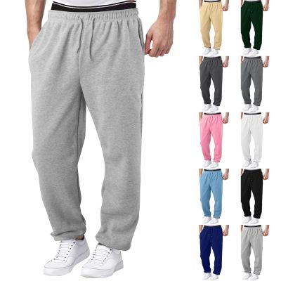 Cargo Sweatpants for Men Trendy Stretch Elastic Waist Jogger Pants Heavyweight Fleece Pants Cozy Baggy Sports Trousers