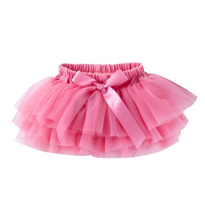 Infant Newborn Baby Girls Soft Tutu Skirt Shorts Solid Bowknot Patchwork Party Carnival (Watermelon Red, 6-12 Months)