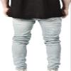 Maiyifu-GJ Men's Fashion Skinny Ripped Distressed Biker Jeans Slim Fit Stretch Hip Hop Denim Pants Tapered Leg Jeans Trousers (Light Blue,X-Large) view 3