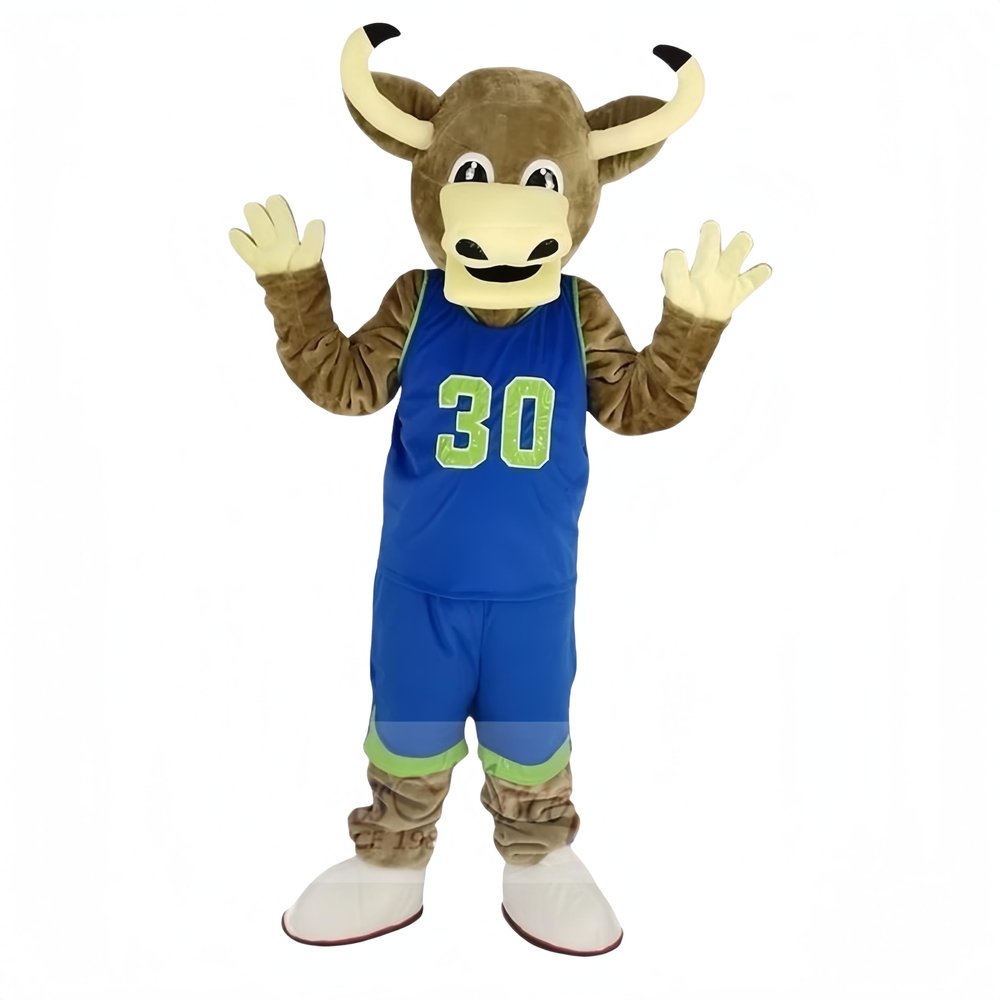 Blue Bull Mascot Costume - The Ideal Choice for School and Team Spirit