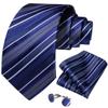 Wvapzxx Business Formal Striped Ties For Men Wedding Party Accessories Necktie Set Pocket Square Cufflinks Gift view 1