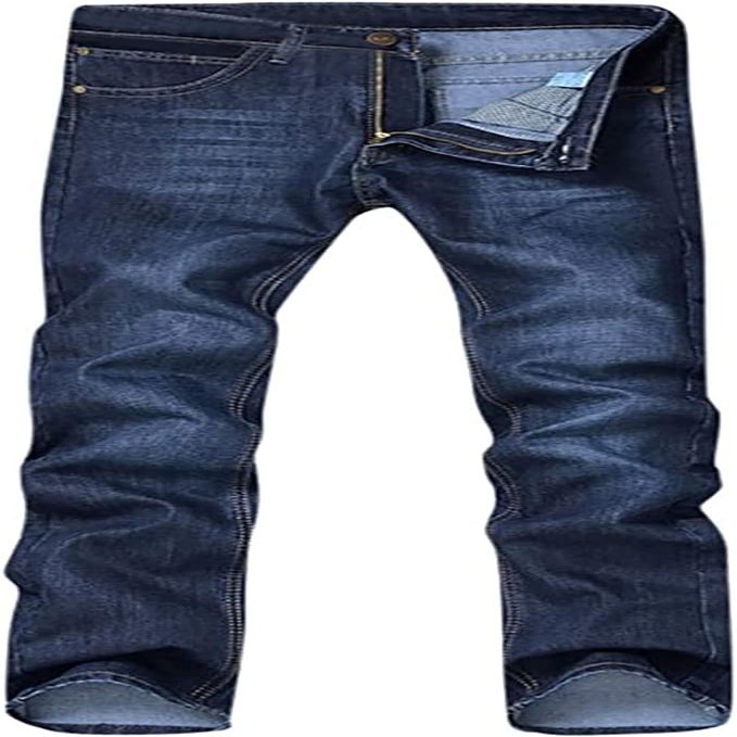 Maiyifu-GJ Mens Casual Straight Leg Jeans Pants Slim Fit Stretch Denim Pants Elastic Waist Fashion Jeans Trousers with Pocket (Blue,28)