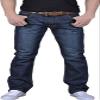 Maiyifu-GJ Mens Casual Straight Leg Jeans Pants Slim Fit Stretch Denim Pants Elastic Waist Fashion Jeans Trousers with Pocket (Blue,28) view 2