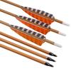 Elong 12pk 30" Archery Carbon Arrows Wood Camo Spine 700 Recurve Bows Turkey Feather Arrow view 3