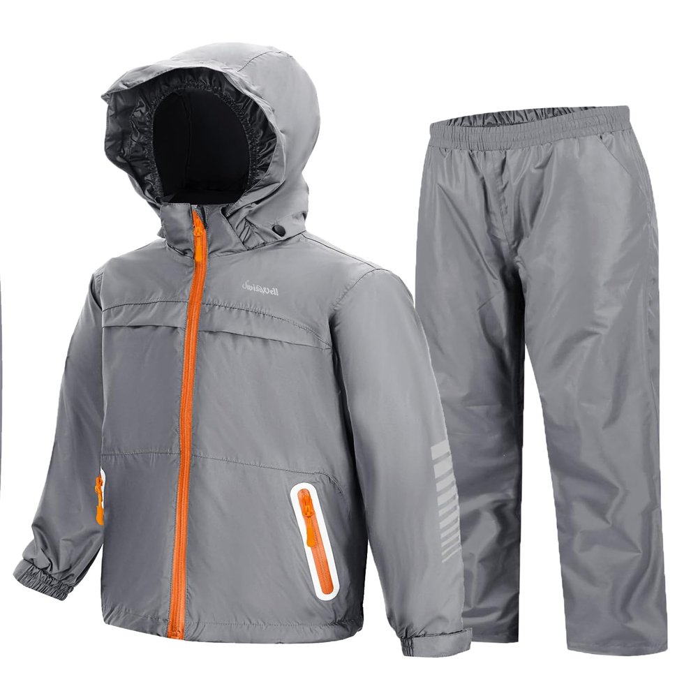 SWISSWELL Kids Rain Gear Boys Girls Suit Waterproof Windproof Youth Rain Jacket and Pants Set Windbreak Raincoat for Golf Fishing Hiking Travel School