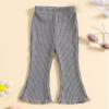 NineFit Basics 3 Pack Baby Pants Toddler Girl Ribbed Ruffle Bell Bottoms Toddler Leggings Baby Boy Pants Newborn (Pink, 12-18 Months) view 2