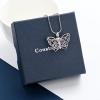 constantlife Butterfly Urn Necklace Cremation Jewelry for Ashes for Women Stainless Steel Inlaid Crystal Memorial Pendant Human Pet Ash Holder Keepsake Gift (Silver+Purple) view 3