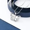constantlife Butterfly Urn Necklace Cremation Jewelry for Ashes for Women Stainless Steel Inlaid Crystal Memorial Pendant Human Pet Ash Holder Keepsake Gift (Silver+Purple) view 4