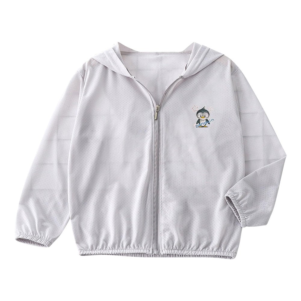 Baby Lightweight unscreen Hoodie Toddler Summer Sun tection Outwear Breathable Coat Jacket (Grey, 8-9 Years)
