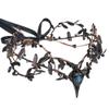 MOSTORY Black Elf Witch Crown - Gothic Crystal Cirlet Raw Quartz Headband Dark Raven Headpiece for Women Witch Cosplay Renaissance Renfaire Goth Wedding Halloween view 1