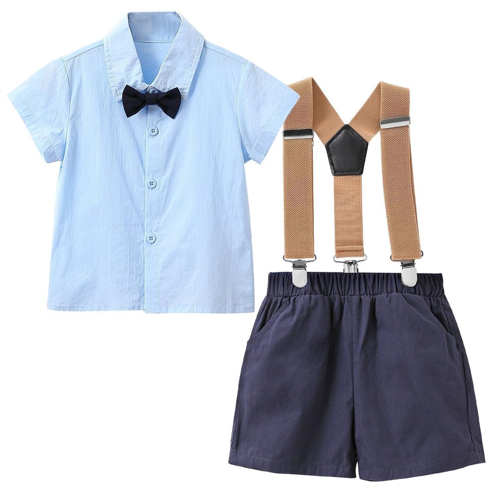 Rumyve Baby Boys Summer Gentleman Two Piece, Toddler Boys Wedding Dress Set for Graduation, Wedding