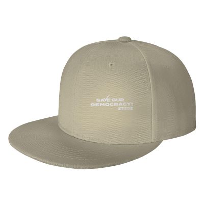 Save Defend Our Democracy Vote Election Campaign Hat Snapback Baseball Cap Funny Flat Brim Visor Hats for Men Women Natural