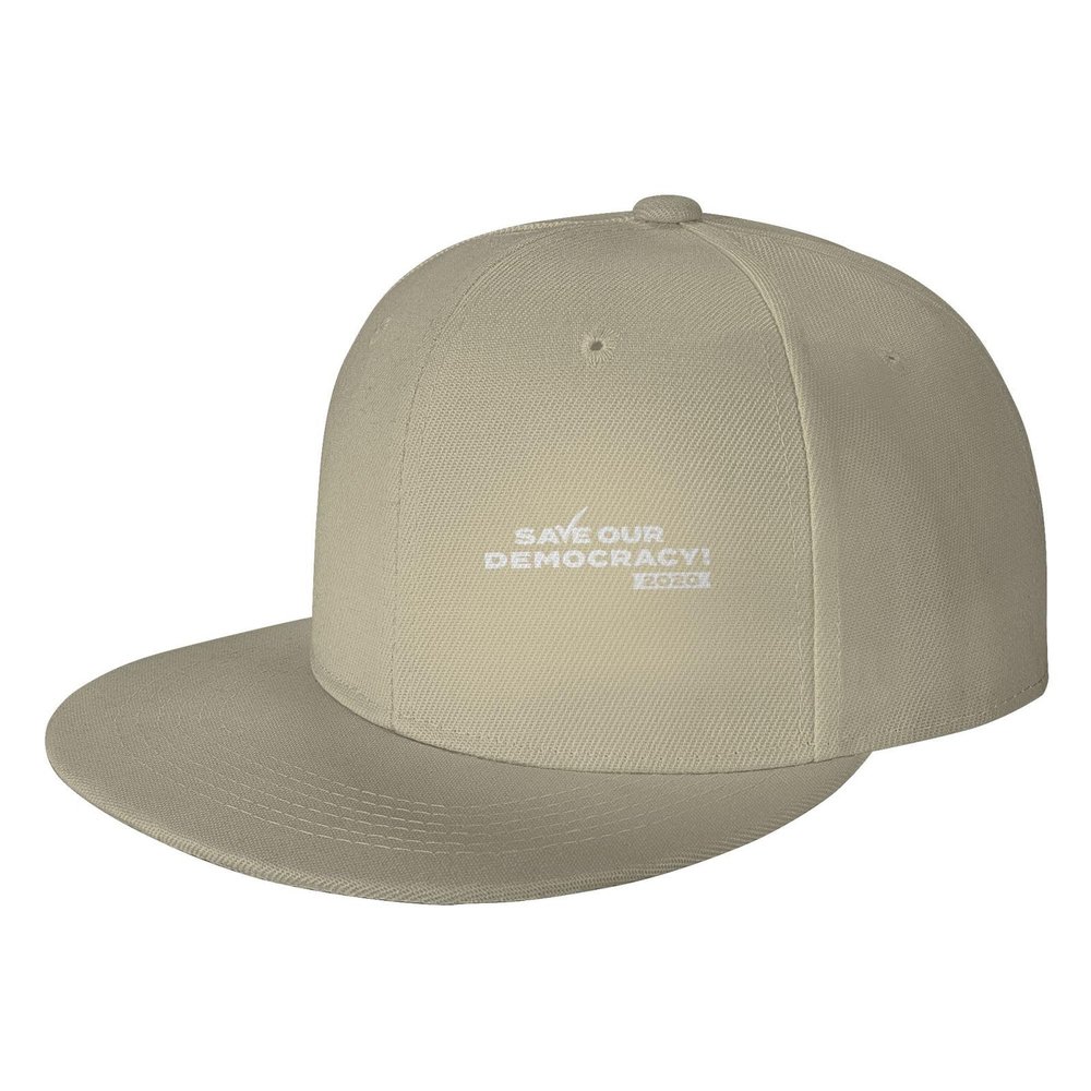 Save Defend Our Democracy Vote Election Campaign Hat Snapback Baseball Cap Funny Flat Brim Visor Hats for Men Women Natural