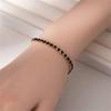 Rhinestone Tennis Chain Bracelets Gold Silver Plated Colorful Sparkly Crystal Cubic Zirconia Seed Geometric Adjustable Bracelets for Women Wedding Bridal Birthday Prom Party Trendy Jewelry Gifts (Black) view 2