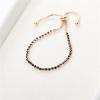 Rhinestone Tennis Chain Bracelets Gold Silver Plated Colorful Sparkly Crystal Cubic Zirconia Seed Geometric Adjustable Bracelets for Women Wedding Bridal Birthday Prom Party Trendy Jewelry Gifts (Black) view 4