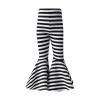 Toddler Baby Girls Ruffle Leggings Bell Bottom Flare Pants Cotton Long High Waist Striped Stretch (Black, 6-12 Months) view 1