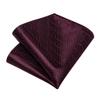 Wvapzxx Wine Red Plaid Silk Men's Tie Set Handkerchief Cufflinks Business Wedding Neck Tie Accessories view 3
