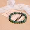AD Beads Handmade Gemstone Stretch Elastic Bracelet Crystal Healing Reiki Nature's Beauty and Spiritual Essence Unisex (8mm, Moss Agate (Universal Connection)) view 3