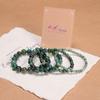 AD Beads Handmade Gemstone Stretch Elastic Bracelet Crystal Healing Reiki Nature's Beauty and Spiritual Essence Unisex (8mm, Moss Agate (Universal Connection)) view 4