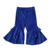 Toddler Baby Girl Fashion Bell Bottom Solid Stretchy Ruffle Leggings Infant Flare Pant Wide Leg (Blue, 18-24 Months) view 1