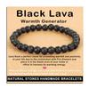 AD Beads Handmade Gemstone Stretch Elastic Bracelet Crystal Healing Reiki Nature's Beauty and Spiritual Essence Unisex (6mm, Black Lava (Warmth Generator)) view 1