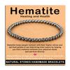 AD Beads Handmade Gemstone Stretch Elastic Bracelet Crystal Healing Reiki Nature's Beauty and Spiritual Essence Unisex (4mm, Hematite (Healing and Health)) view 1