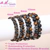 AD Beads Handmade Gemstone Stretch Elastic Bracelet Crystal Healing Reiki Nature's Beauty and Spiritual Essence Unisex (4mm, Triple Protection (Strong Protect)) view 2