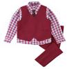Suit for Boys,Ring Bearer Outfit,Boys Formal Vest Pants Set,Boy Suits Size 7 Burgundy Suit view 1
