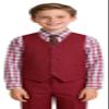 Suit for Boys,Ring Bearer Outfit,Boys Formal Vest Pants Set,Boy Suits Size 7 Burgundy Suit view 2