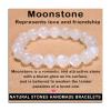 AD Beads Handmade Gemstone Stretch Elastic Bracelet Crystal Healing Reiki Nature's Beauty and Spiritual Essence Unisex (10mm, Moonstone (Love and Friendship)) view 1