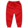Baby Girls Boy's Pants Toddler Cotton Pull on Jogger Kids Solid Elastic Waist Sweatpants Baggy Sport (Red, 18-24 Months) view 3