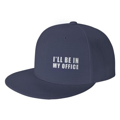 I'll Be in My Office Hat Snapback Baseball Cap Funny Flat Brim Visor Hats for Men Women Navy Blue