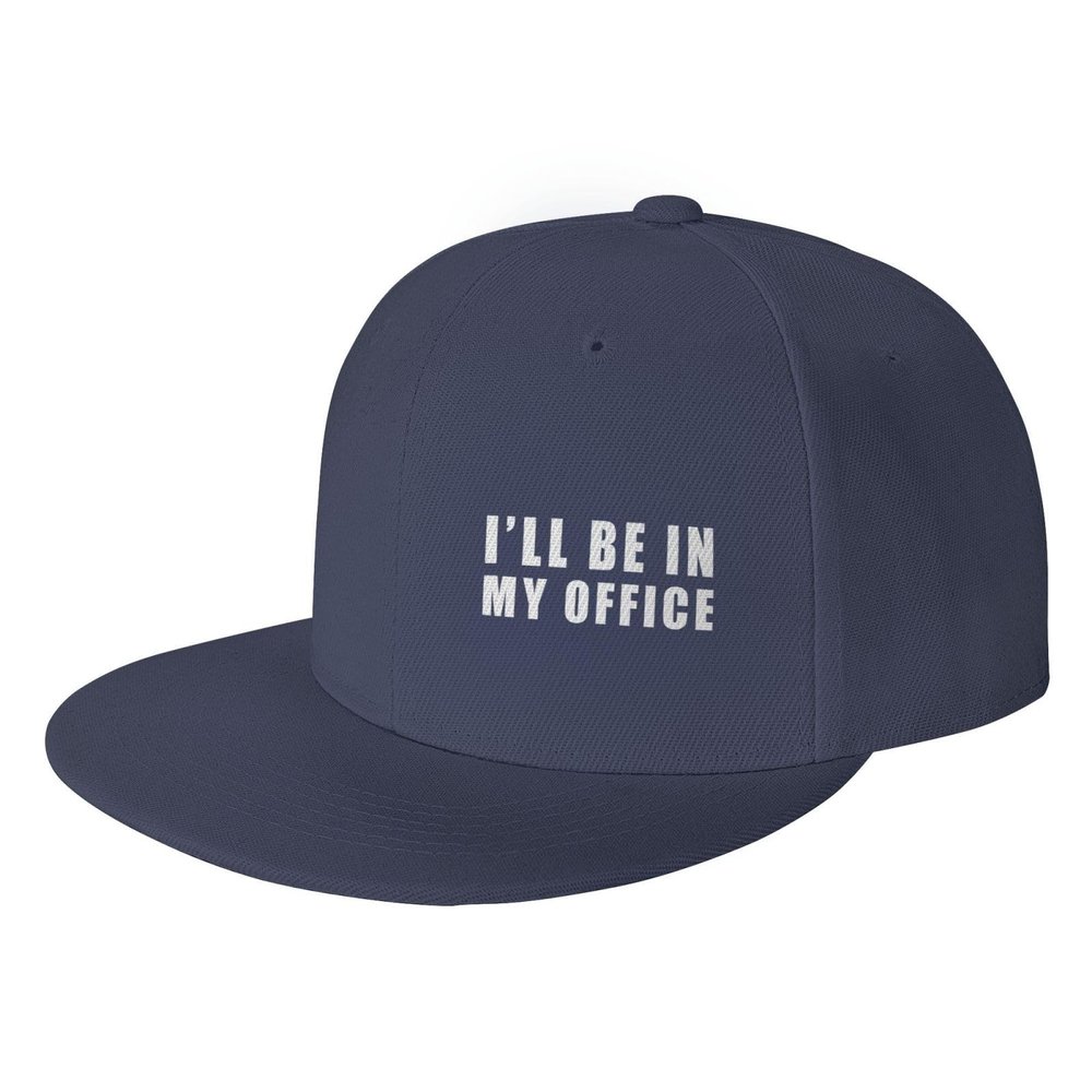 I'll Be in My Office Hat Snapback Baseball Cap Funny Flat Brim Visor Hats for Men Women Navy Blue