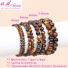 AD Beads Handmade Gemstone Stretch Elastic Bracelet Crystal Healing Reiki Nature's Beauty and Spiritual Essence Unisex (8mm, Multicolor Tiger's Eye (Ignite Creativity)) view 2