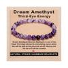 AD Beads Handmade Gemstone Stretch Elastic Bracelet Crystal Reiki Nature's Beauty and Spiritual Essence Unisex (6mm, Dream Amethyst (Third-Eye Energy)) view 1