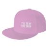NineFit Basics I'll Be in The Shops Hat Snapback Baseball Cap Funny Flat Brim Visor Hats for Men Women Pink view 1