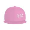 NineFit Basics I'll Be in The Shops Hat Snapback Baseball Cap Funny Flat Brim Visor Hats for Men Women Pink view 2
