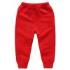 Baby Girls Boy's Pants Toddler Cotton Pull on Jogger Kids Solid Elastic Waist Sweatpants Baggy Sport (Red, 6-7 Years) view 1