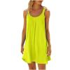 NineFit Basics Early Access Deals Summer Dresses for Women 2024 Sleeveless Trendy Scoop Neck Cute Mini Dress Casual Loose Pleated A Line Cami Sundress, X-Large, A02#yellow view 1