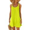 NineFit Basics Early Access Deals Summer Dresses for Women 2024 Sleeveless Trendy Scoop Neck Cute Mini Dress Casual Loose Pleated A Line Cami Sundress, X-Large, A02#yellow view 2