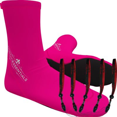 Nordic Essentials Beach Socks 1p M - Pink Bundle with Hand Straps 5p